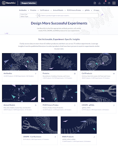 Reagent Selection app home screen